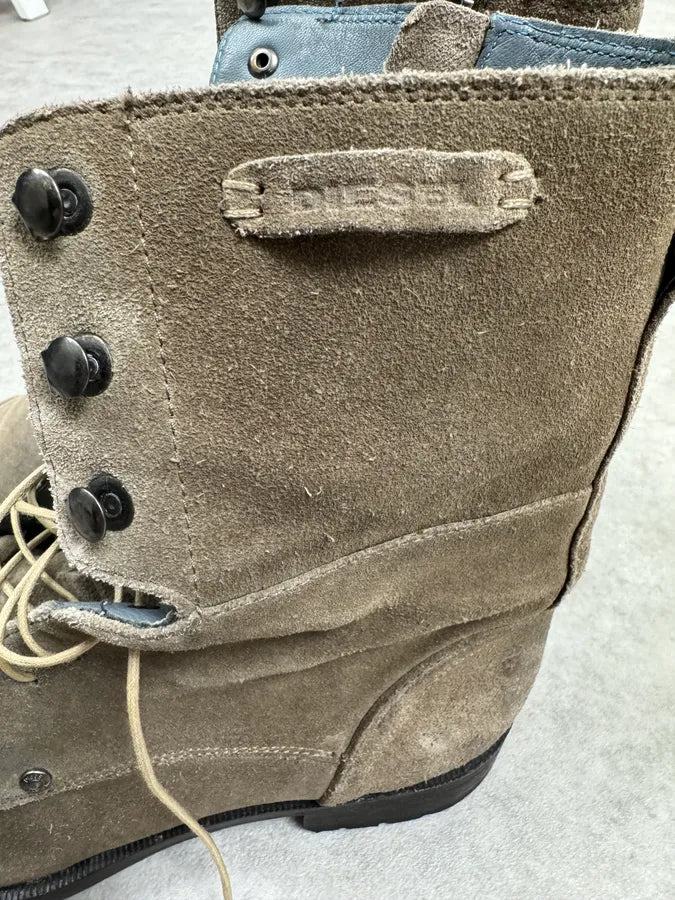 Diesel Grey Camel Suede Leather Boots IdxCQaH 9