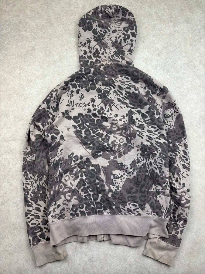 Diesel Grey Camo Floral Zip-up Hoodie BfMKjdB 4