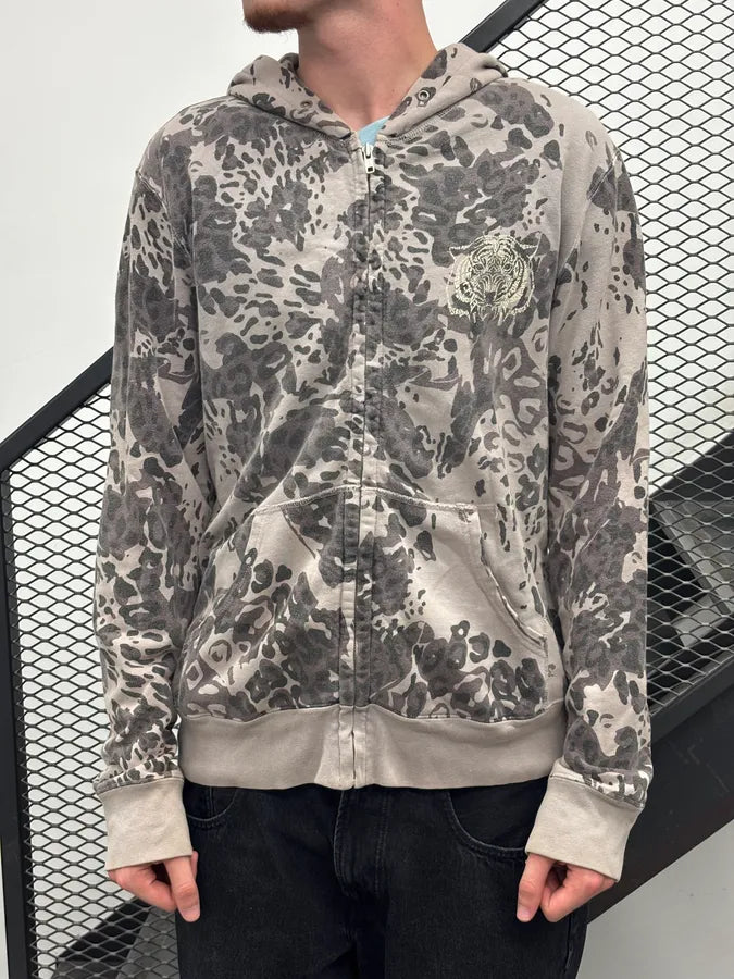 Diesel Grey Camo Floral Zip-up Hoodie BfMKjdB 0