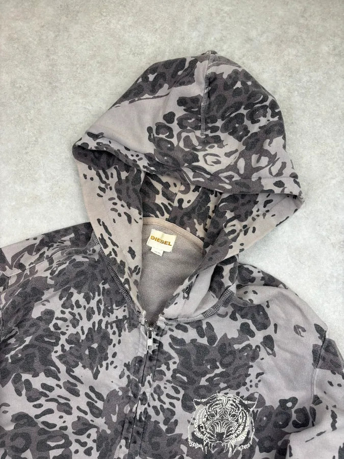Diesel Grey Camo Floral Zip-up Hoodie BfMKjdB 3