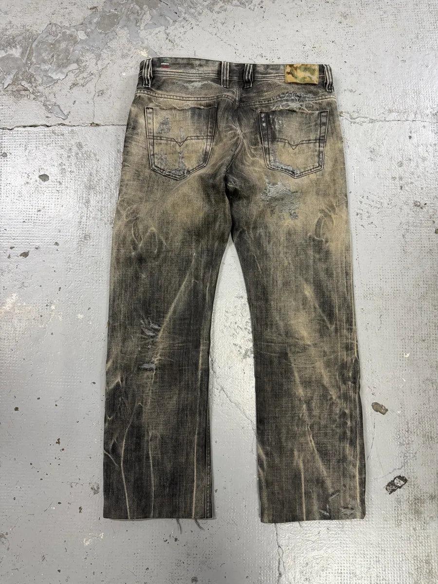 Diesel Grey Distressed Rebel Denim Jeans CndcNMd 4