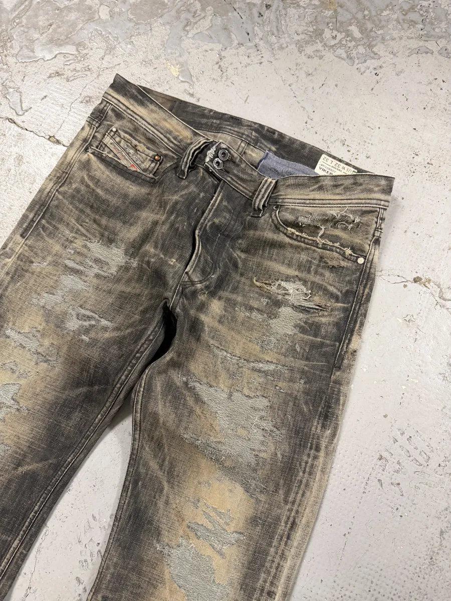 Diesel Grey Distressed Rebel Denim Jeans CndcNMd 6
