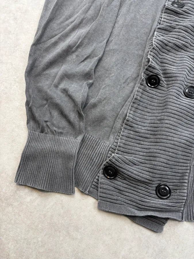 Diesel Grey Oversized Double-Breasted Hoodie SLWiUBY 7