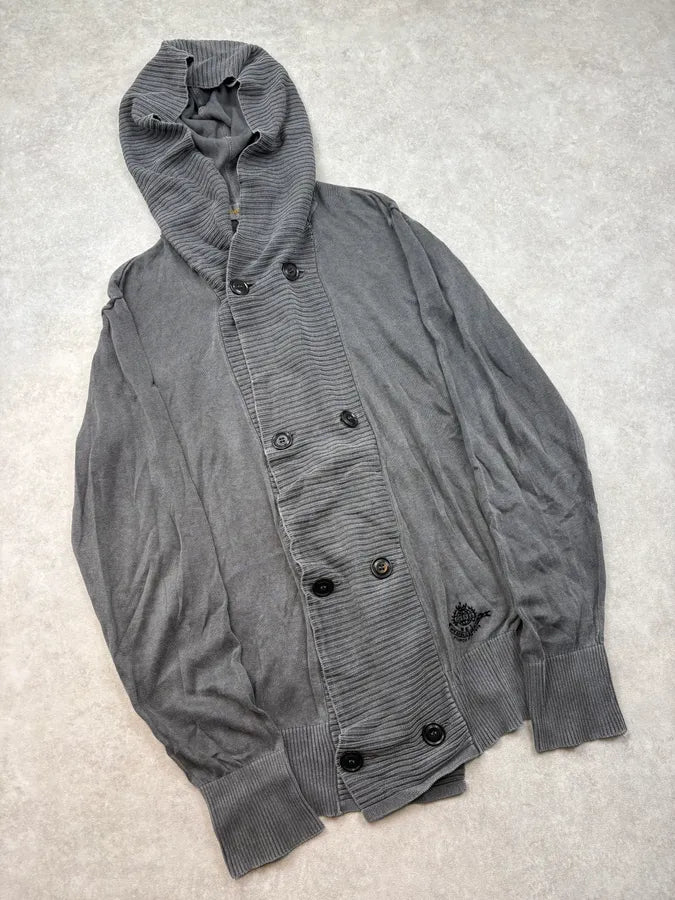 Diesel Grey Oversized Double-Breasted Hoodie SLWiUBY 3