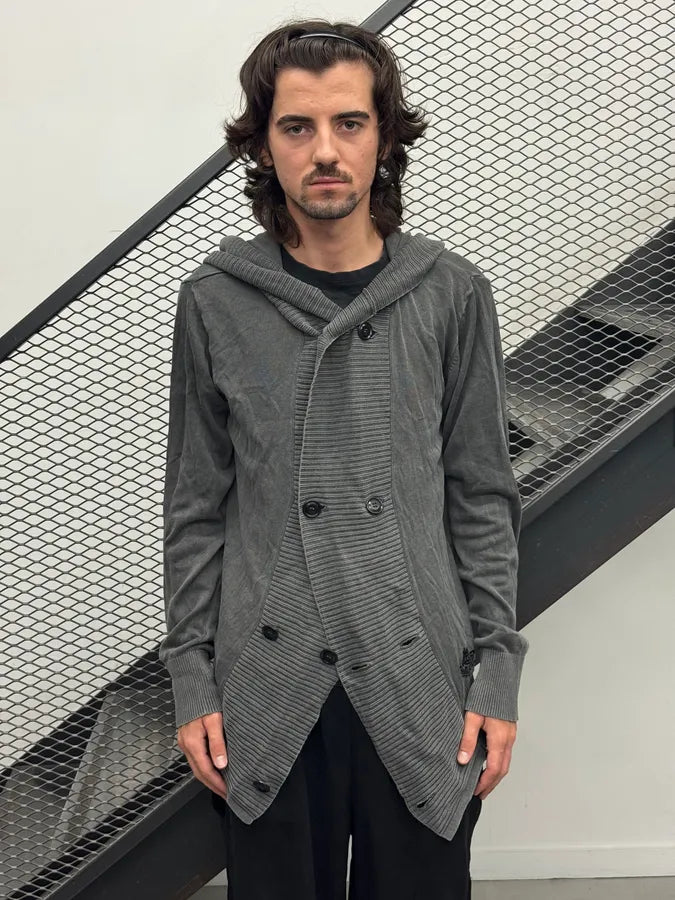 Diesel Grey Oversized Double-Breasted Hoodie SLWiUBY 1