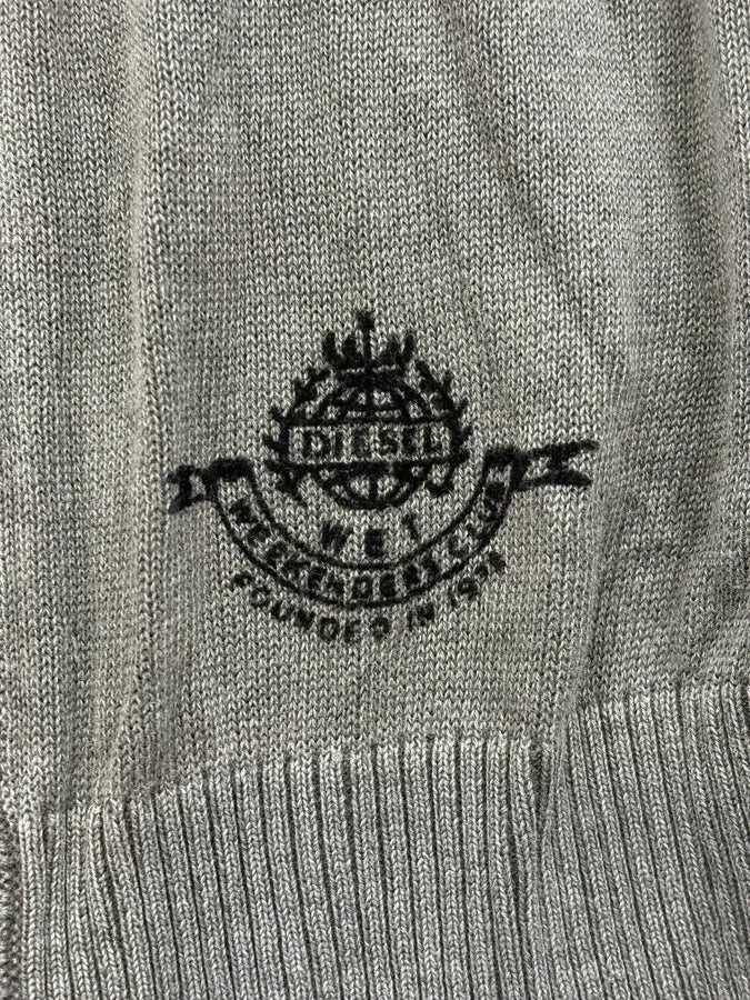 Diesel Grey Oversized Double-Breasted Hoodie SLWiUBY 8