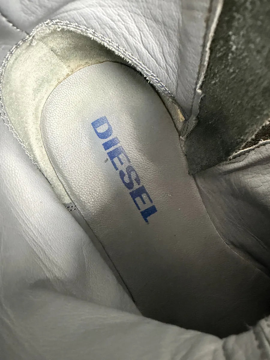 Diesel Grey Eroded Leather Boots JZoInMB 5