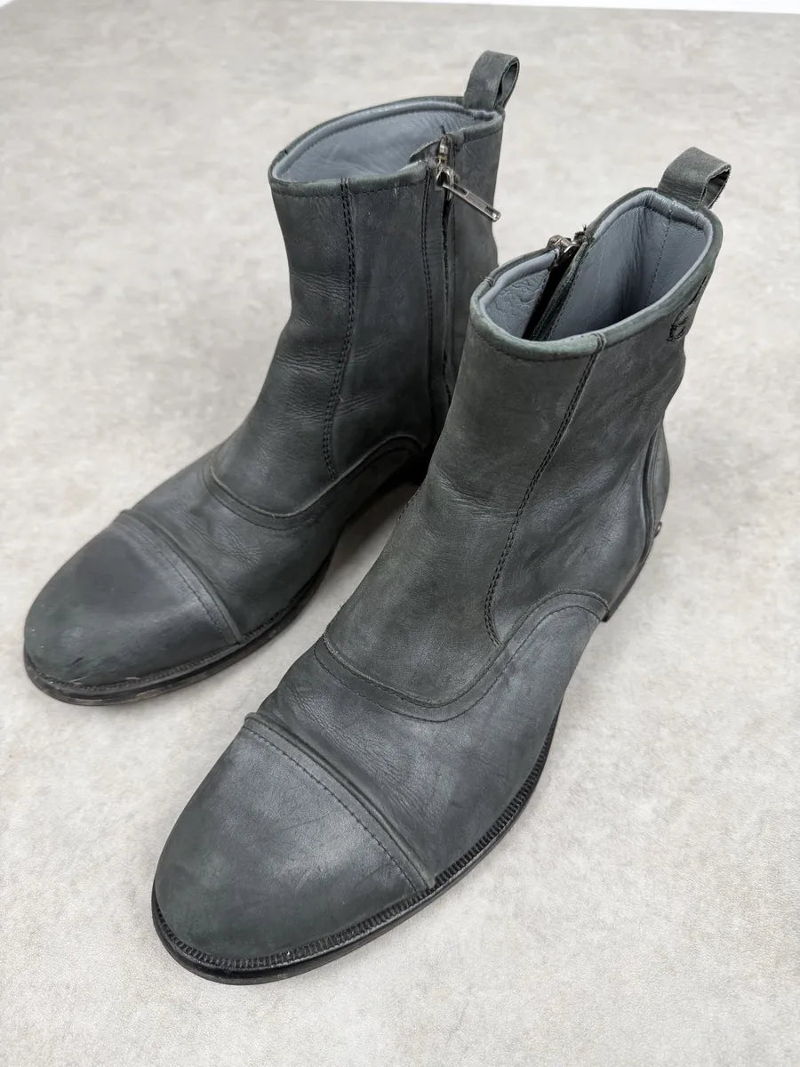 Diesel Grey Eroded Leather Boots JZoInMB 6