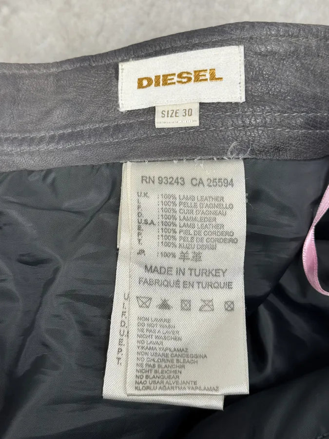 Diesel Grey Eroded Leather Studded Pants NYdzYiD 10