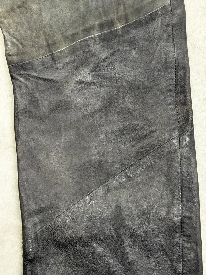 Diesel Grey Eroded Leather Studded Pants NYdzYiD 8