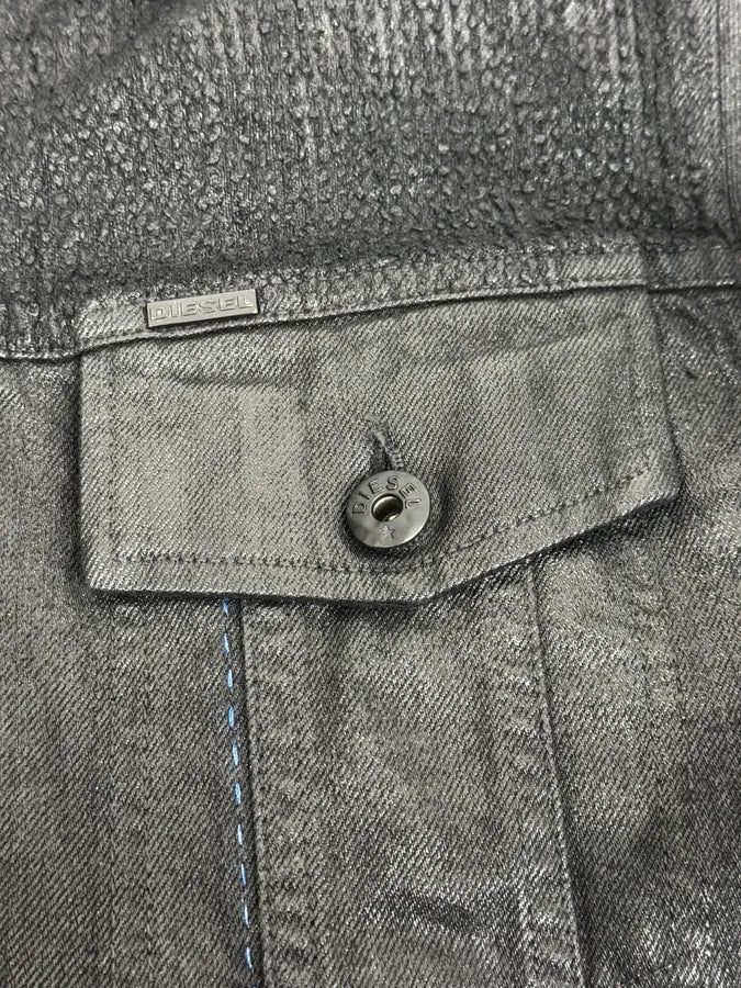 AW2016 Diesel Grey Black Gradient Trucker Jacket ALixmds 10