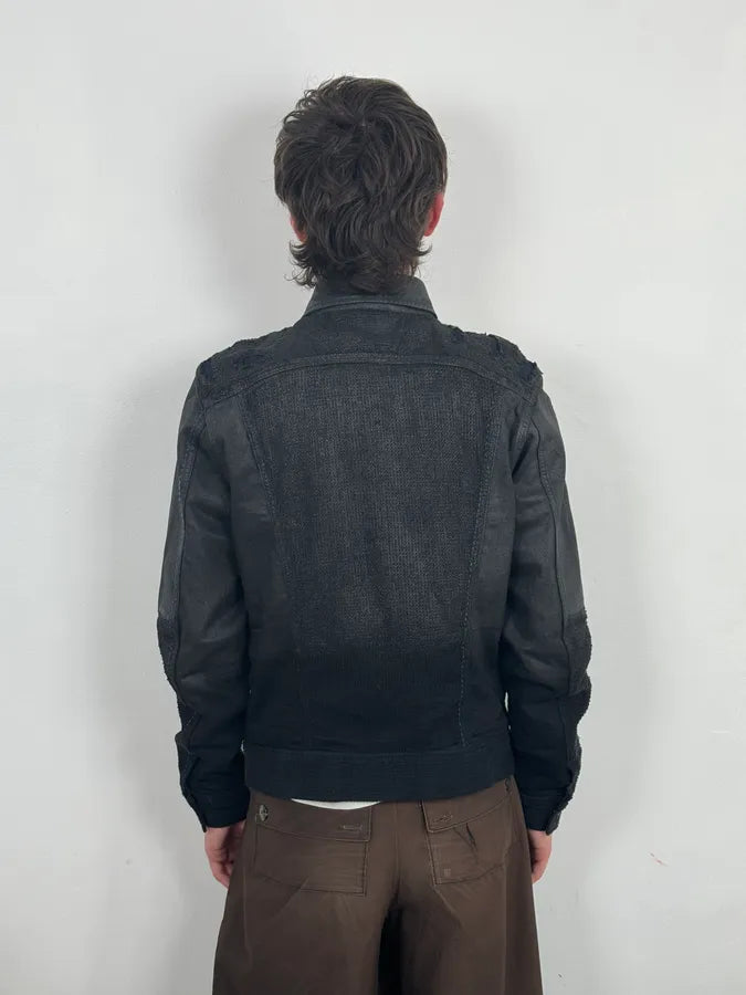 AW2016 Diesel Grey Black Gradient Trucker Jacket ALixmds 2