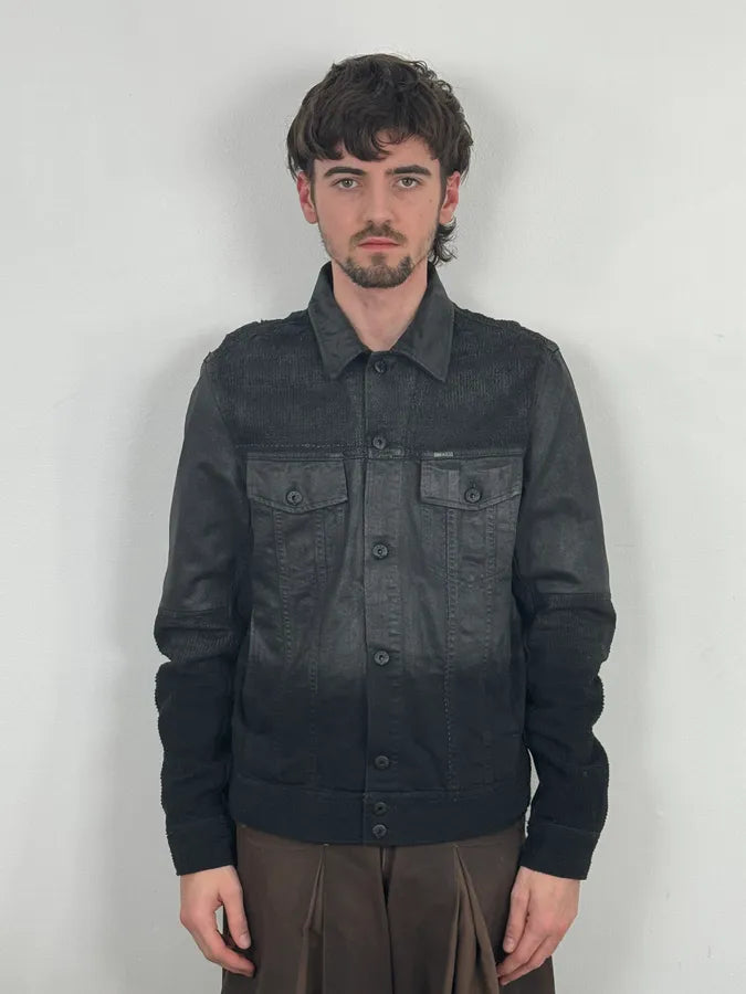AW2016 Diesel Grey Black Gradient Trucker Jacket ALixmds 1