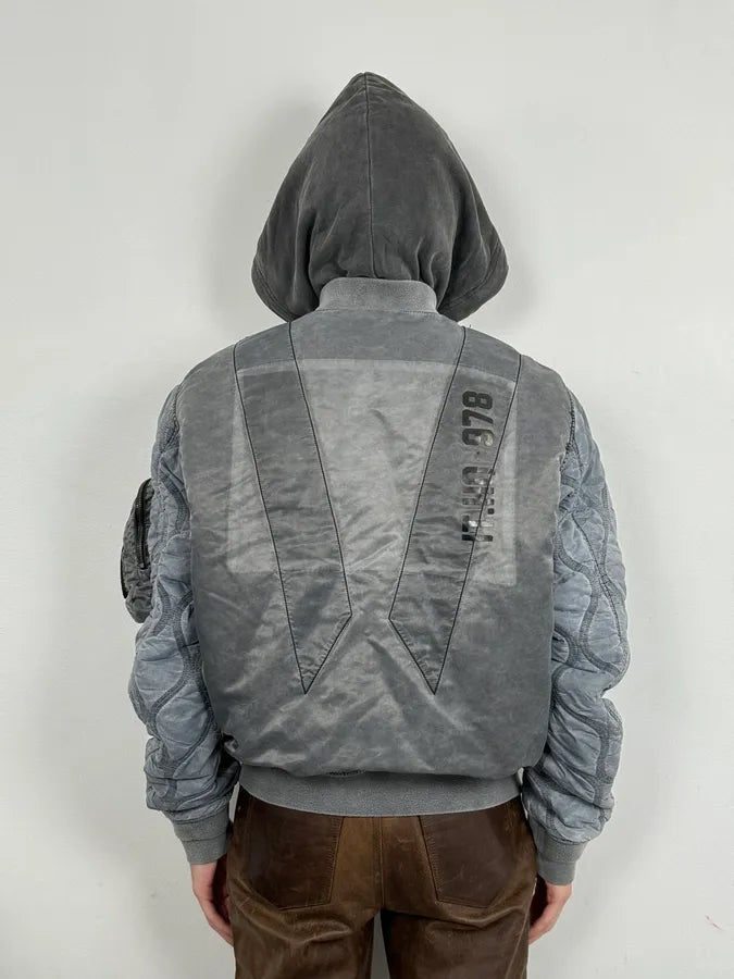 Diesel Grey Hooded Bomber Jacket JttASyn 2