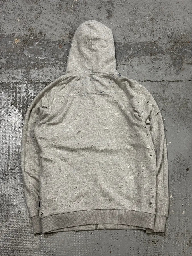 Diesel Grey Multiple Holes Zip-Up Hoodie  ibNDoxN 3