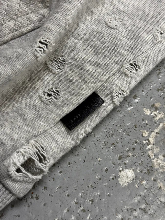 Diesel Grey Multiple Holes Zip-Up Hoodie  ibNDoxN 8