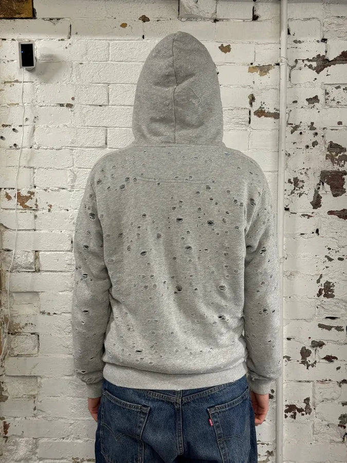 Diesel Grey Multiple Holes Zip-Up Hoodie  ibNDoxN 2