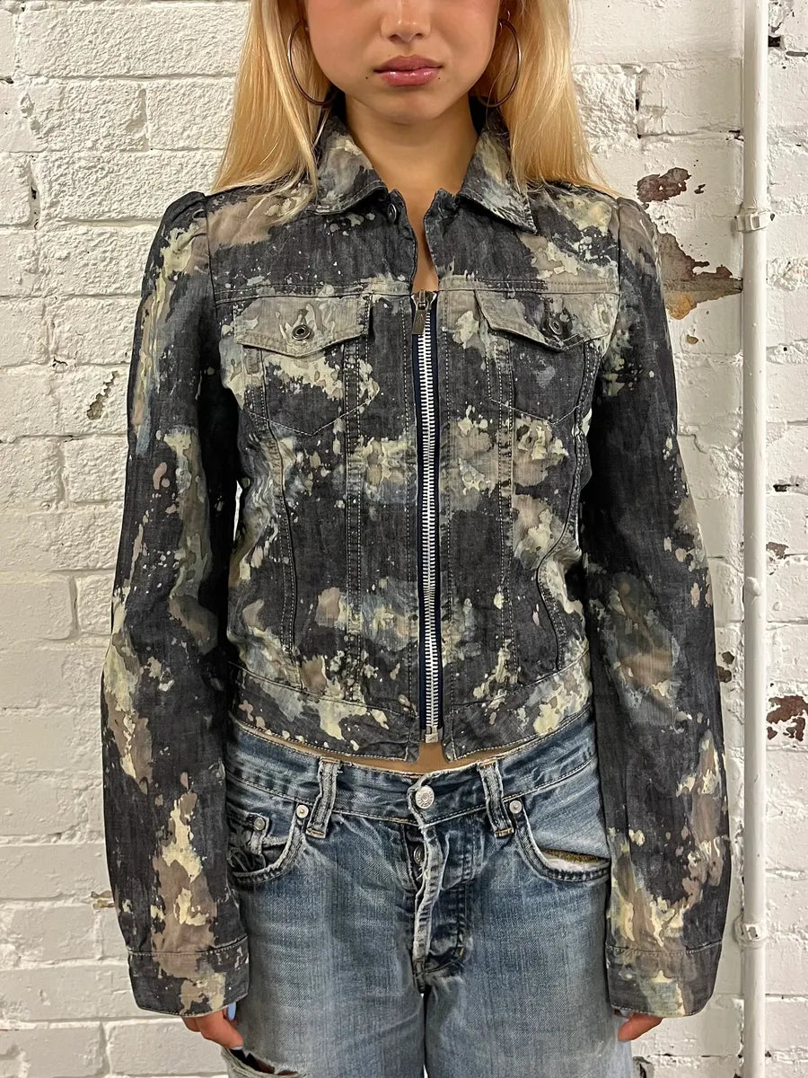 Diesel Grey Painted Splash Abstract Jacket fwBTOgw 0