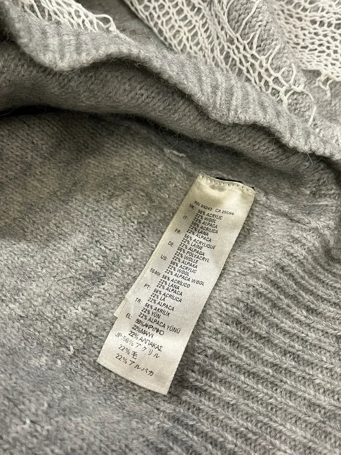 Diesel Grey Spyder Distressed Grilled Sweater VtVaURJ 9