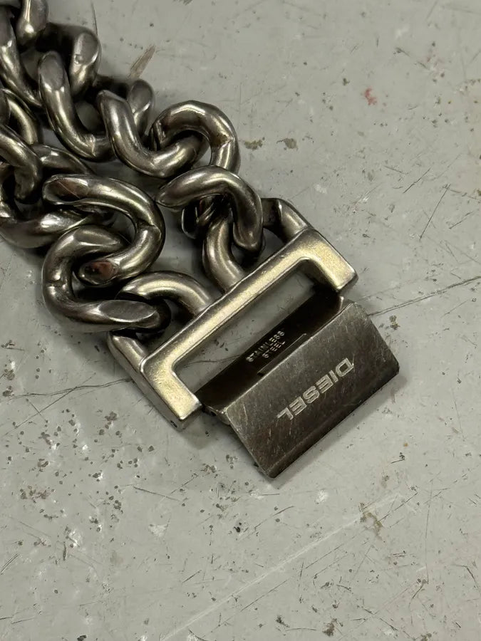 Diesel Grey Stainless Steel 2 Chains Watch FmXOBPz 4