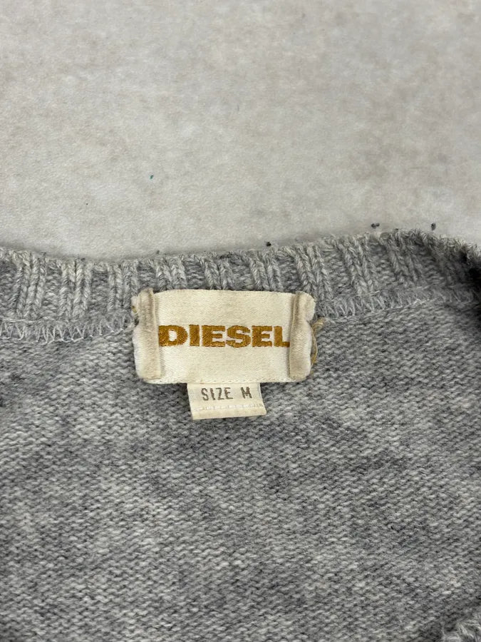 Diesel Grey Success Script Wool Sweater tycmdBG 7