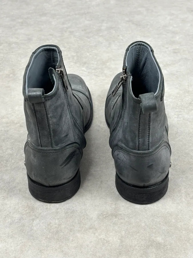 Diesel Grey Mid-Calf Leather Boots CZxkbju 11