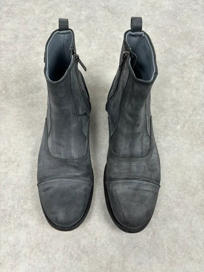Diesel Grey Mid-Calf Leather Boots CZxkbju 5