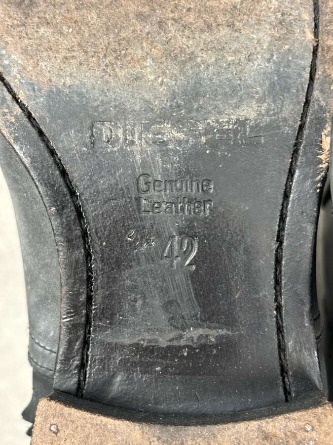 Diesel Grey Mid-Calf Leather Boots CZxkbju 15