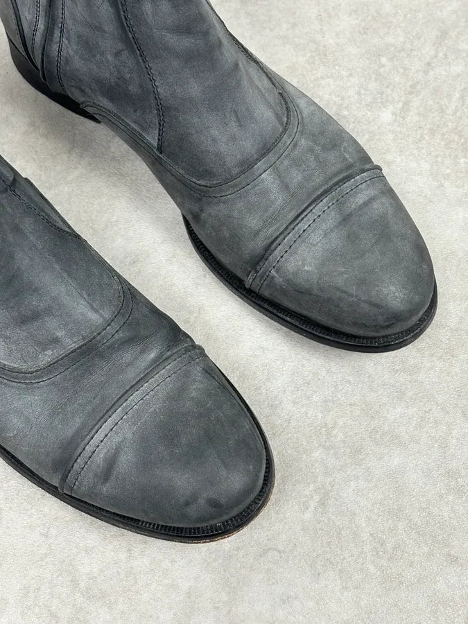 Diesel Grey Mid-Calf Leather Boots CZxkbju 7