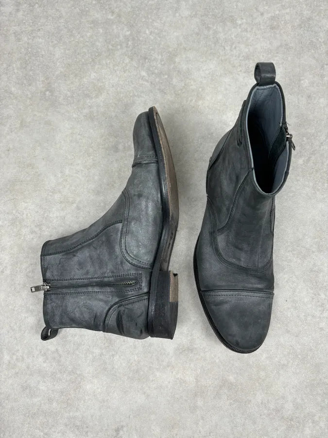 Diesel Grey Mid-Calf Leather Boots CZxkbju 9