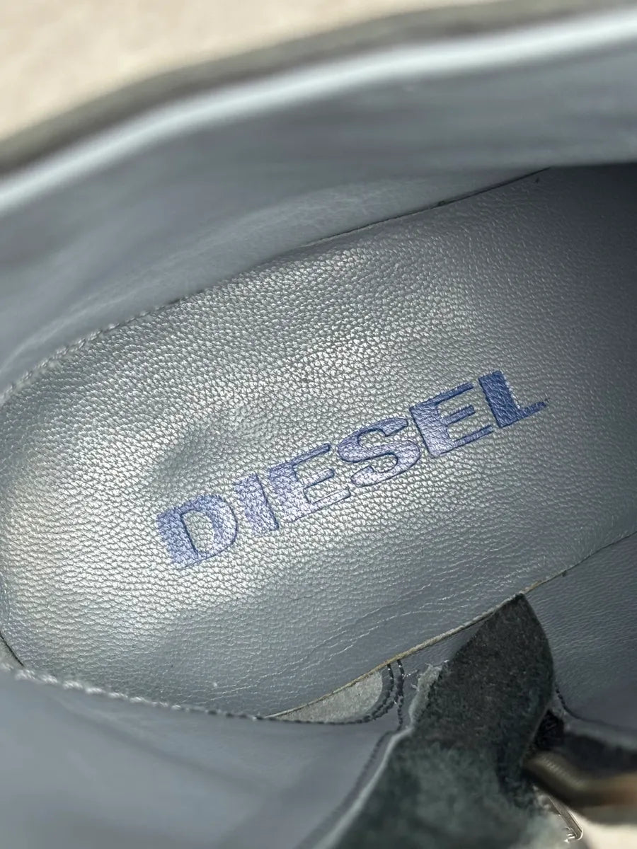 Diesel Grey Mid-Calf Leather Boots CZxkbju 16