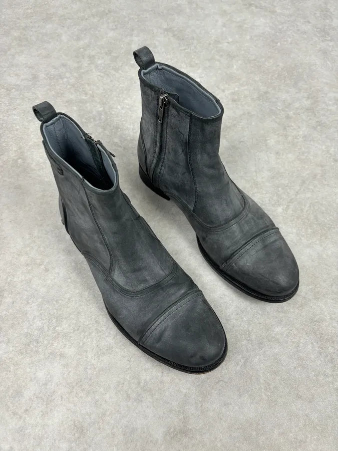 Diesel Grey Mid-Calf Leather Boots CZxkbju 8