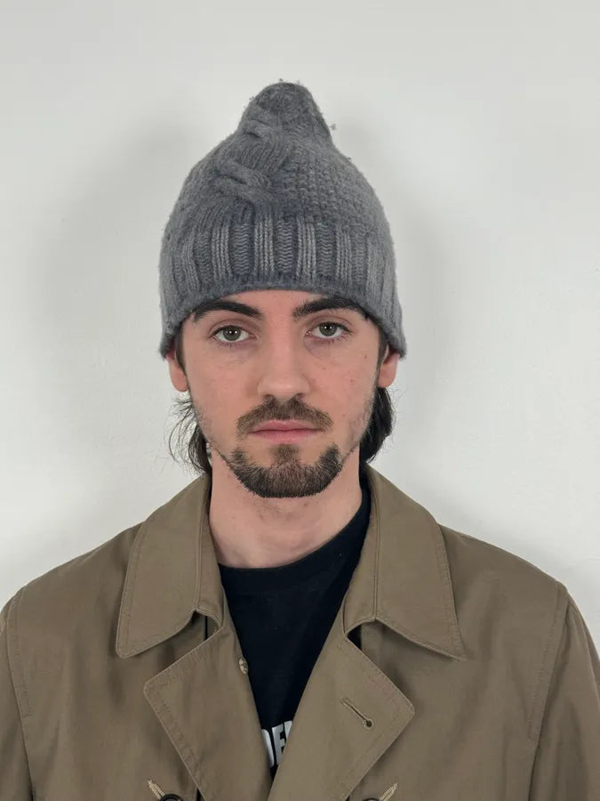 Diesel Grey Wool Attached Beanie CWjXWuy 1