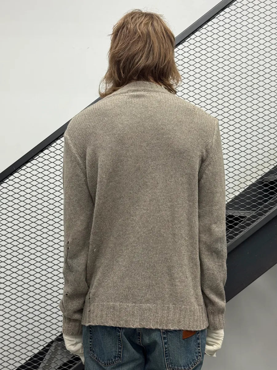 Diesel Grey Wool Distressed Avant-Garde Sweater MTAQBXz 2