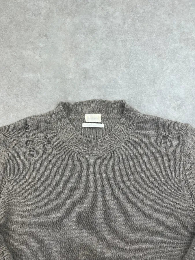 Diesel Grey Wool Distressed Avant-Garde Sweater MTAQBXz 3