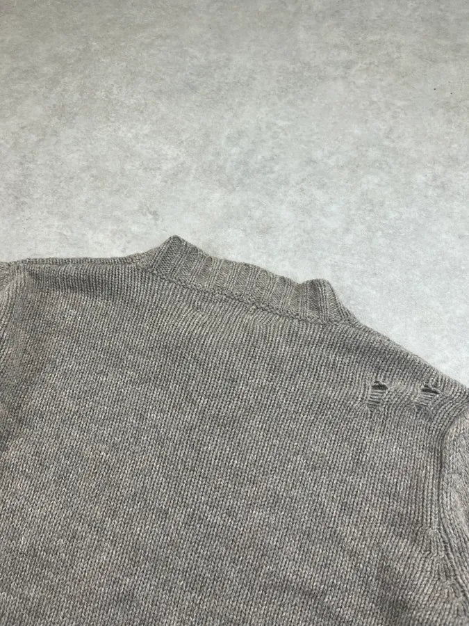 Diesel Grey Wool Distressed Avant-Garde Sweater MTAQBXz 4