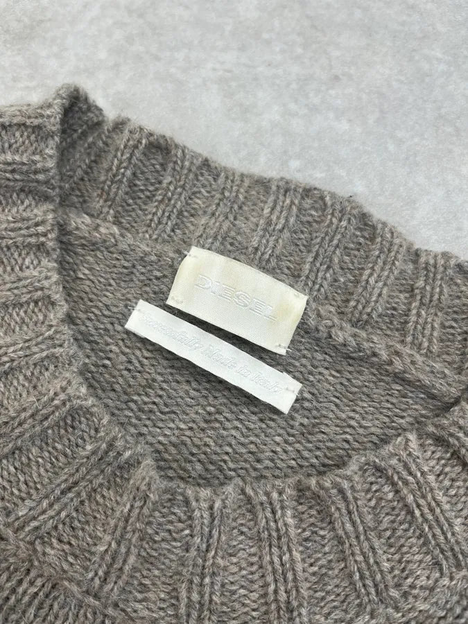 Diesel Grey Wool Distressed Avant-Garde Sweater MTAQBXz 9
