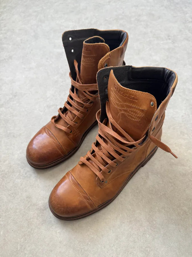 Diesel High Brown Combat Leather Boots fDSwxIx 2