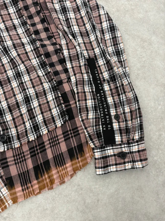 Diesel Irregular Patchwork Effect Checkered Shirt KToyhpG 7