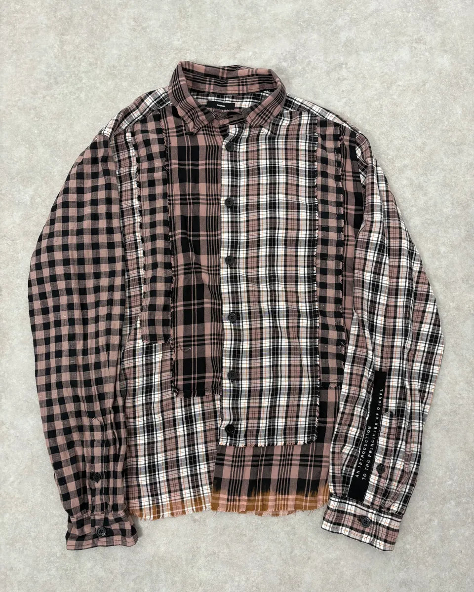 Diesel Irregular Patchwork Effect Checkered Shirt KToyhpG 0