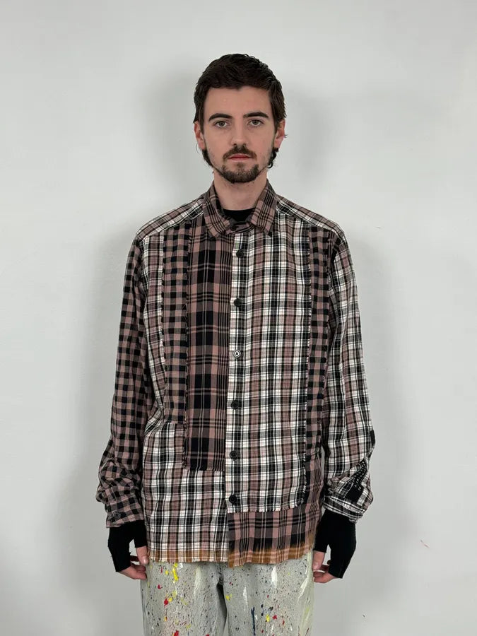 Diesel Irregular Patchwork Effect Checkered Shirt KToyhpG 1