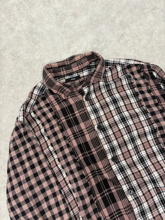 Diesel Irregular Patchwork Effect Checkered Shirt KToyhpG 4