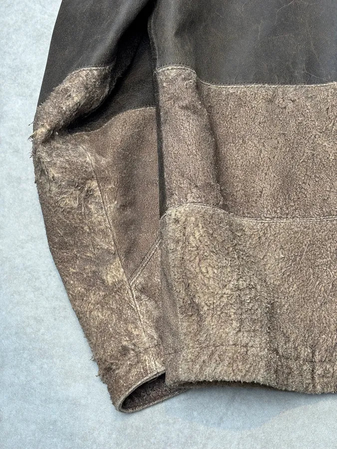 2000s Diesel Two Tone Brown Distressed Leather Jacket  ncAVwTM 7