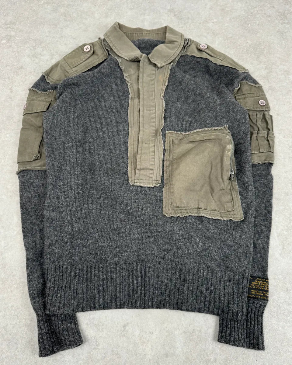 Diesel Khaki & Grey Military Wool Cargo Sweater  JrrkyOm 3