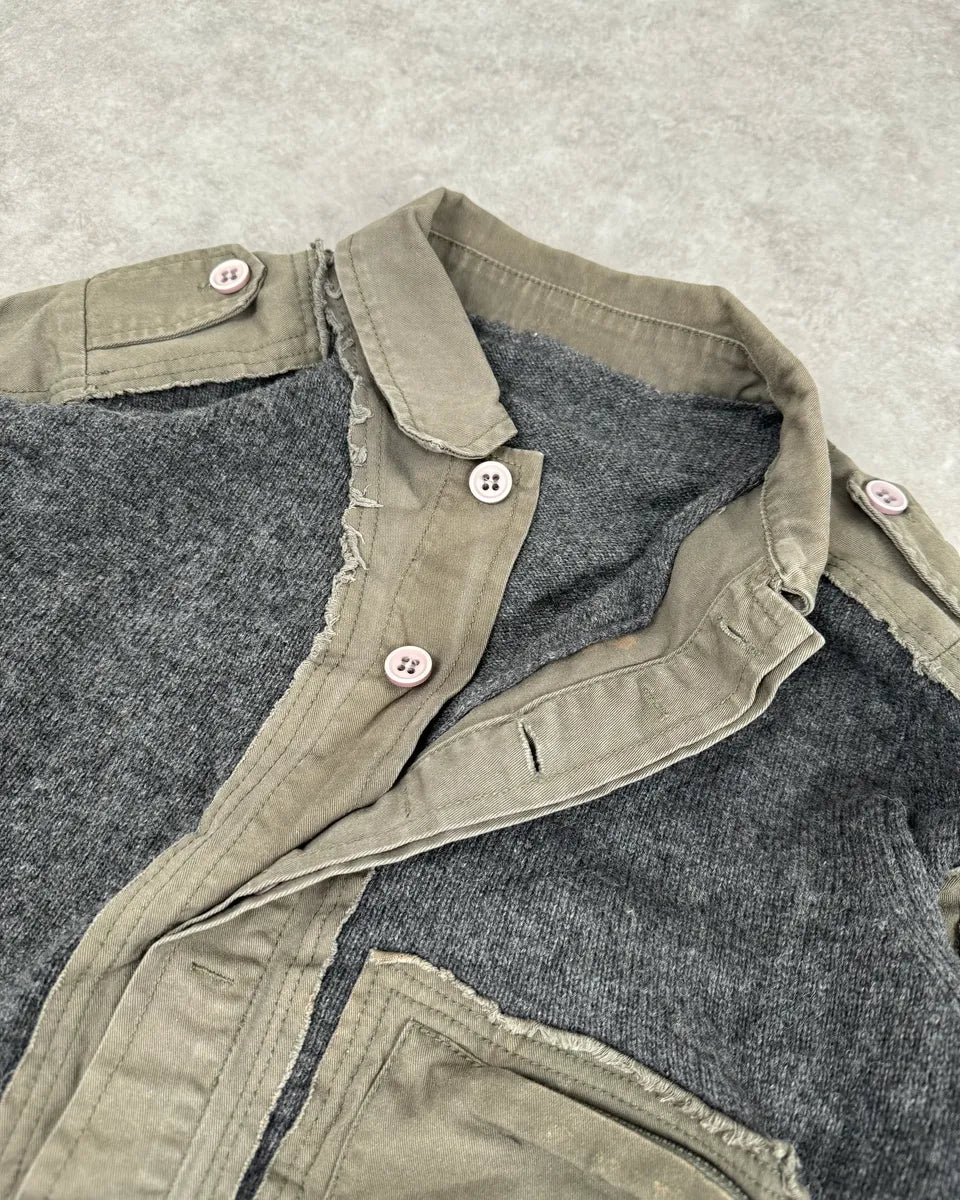 Diesel Khaki & Grey Military Wool Cargo Sweater  JrrkyOm 5