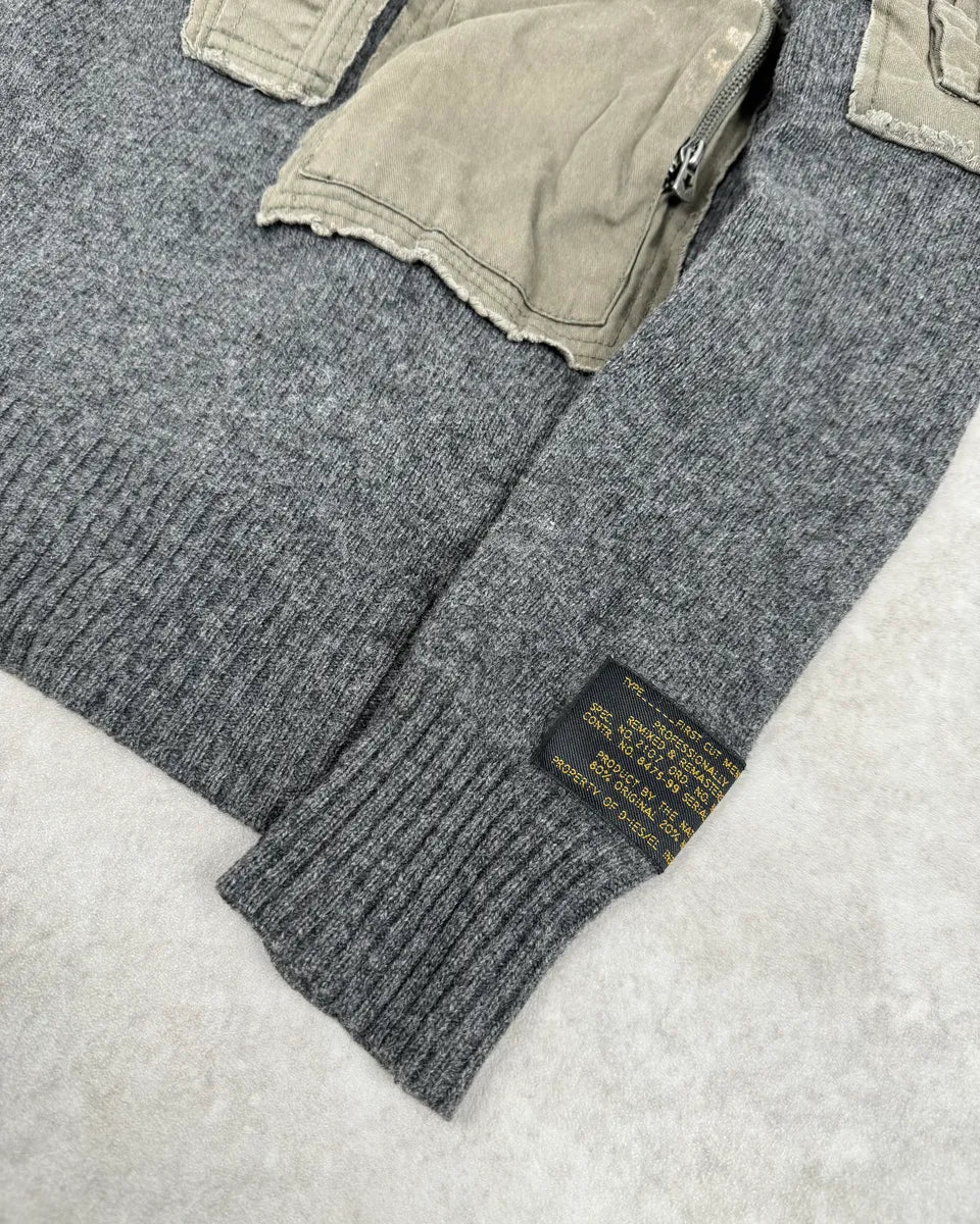 Diesel Khaki & Grey Military Wool Cargo Sweater  JrrkyOm 6
