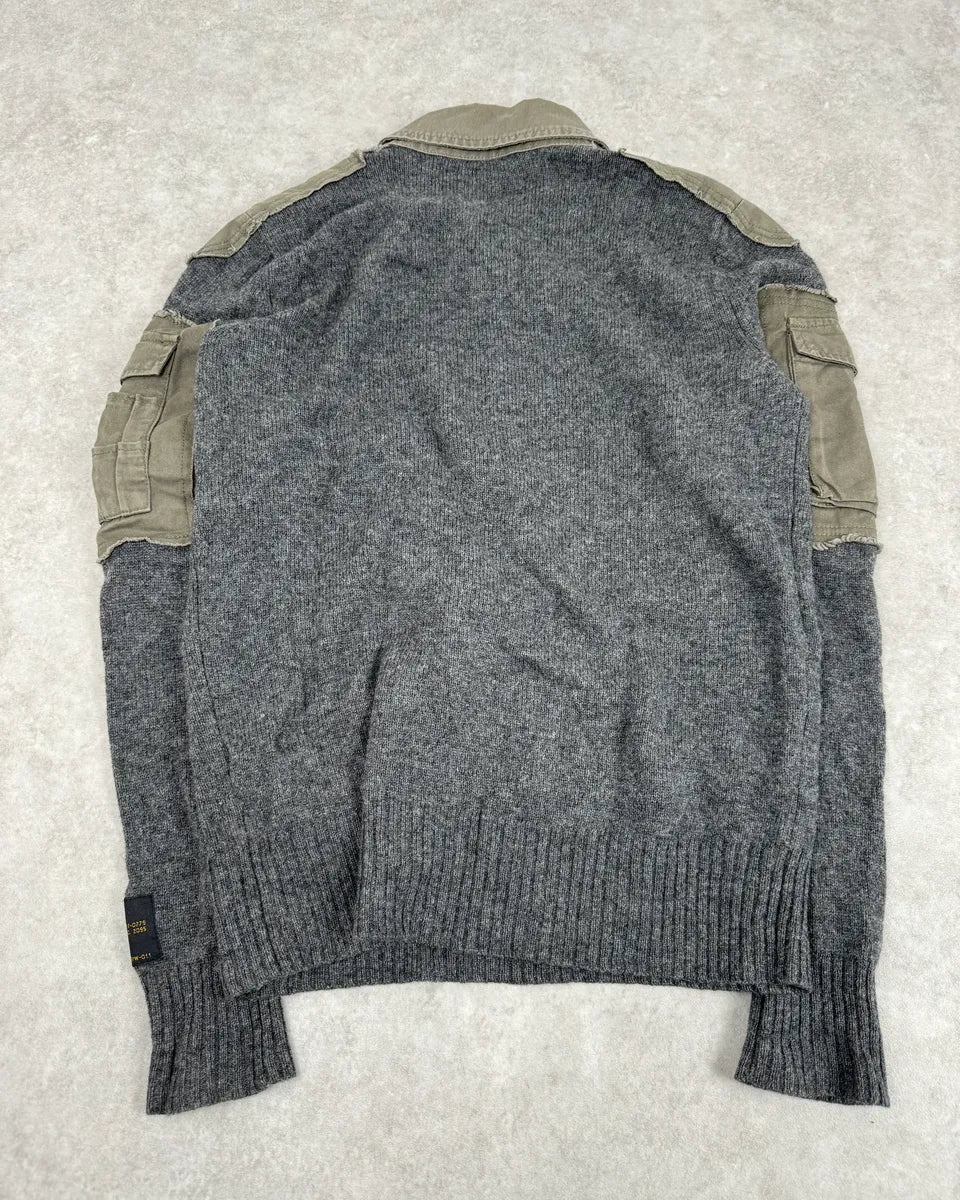 Diesel Khaki & Grey Military Wool Cargo Sweater  JrrkyOm 7