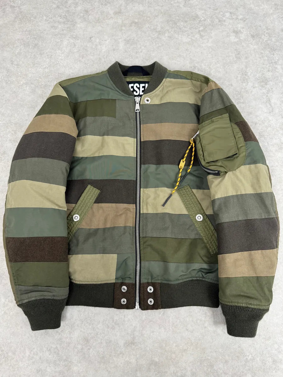 Diesel Khaki Camo Panel Bomber Jacket CabaKHg 0