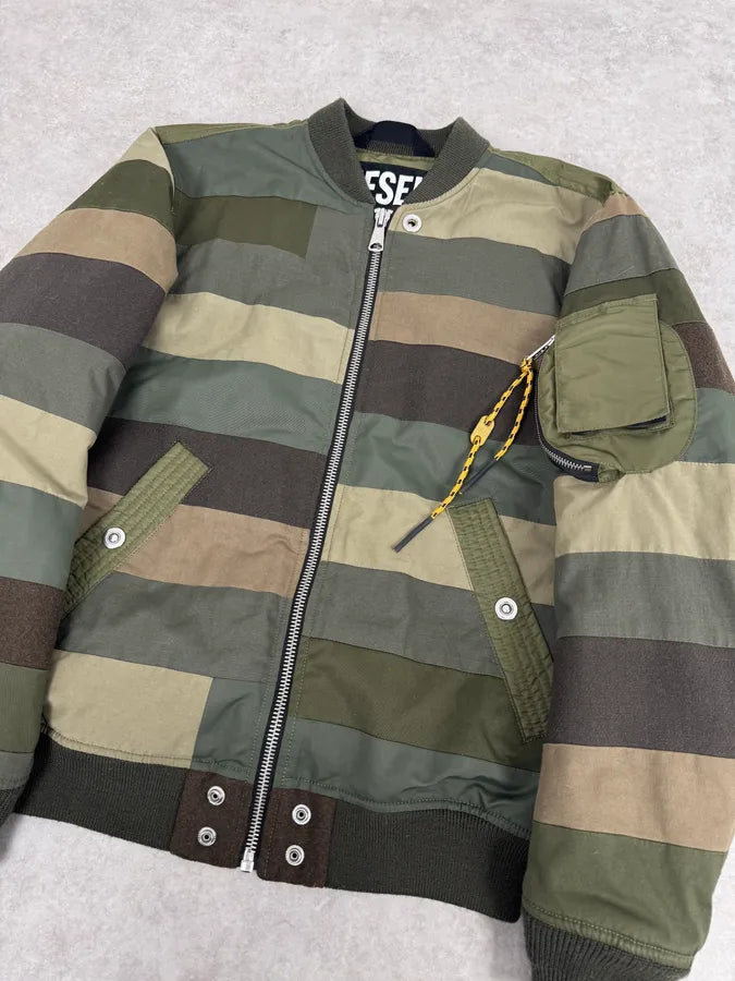Diesel Khaki Camo Panel Bomber Jacket CabaKHg 4