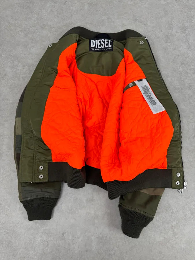 Diesel Khaki Camo Panel Bomber Jacket CabaKHg 6